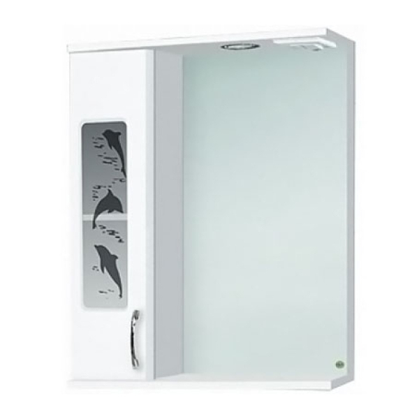 Зеркало-шкаф Дельфин 55 белый левый GOTA ROCIO