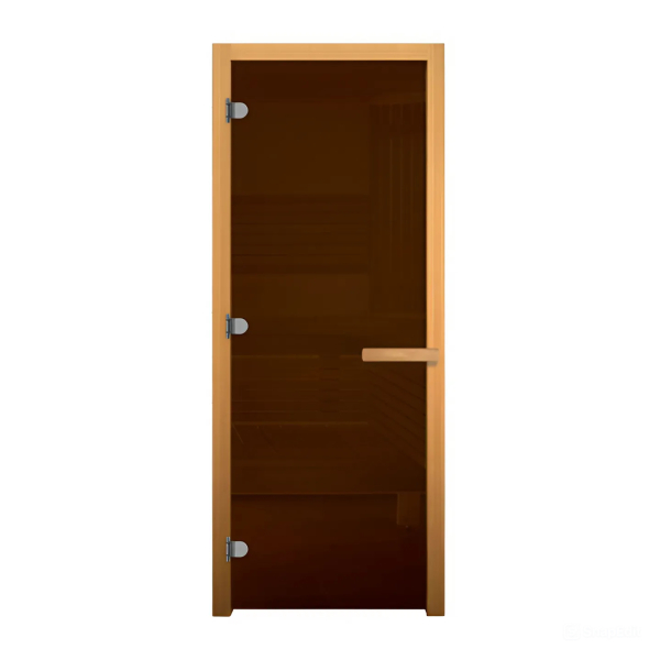 Дверь для бани и сауны «Бронза», 180×80 кор Ольха ,стекло бронза матовое 3 петли