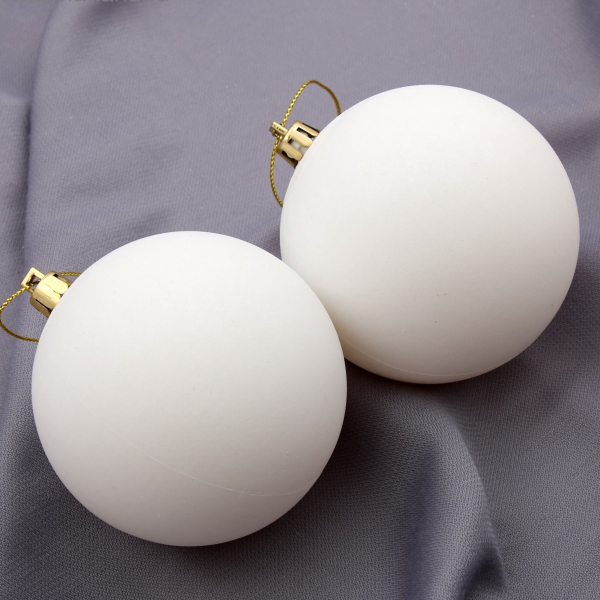 Ёлочные игрушки «Матовый», шары новогодние, d=8 см, набор 2 шт., белый
