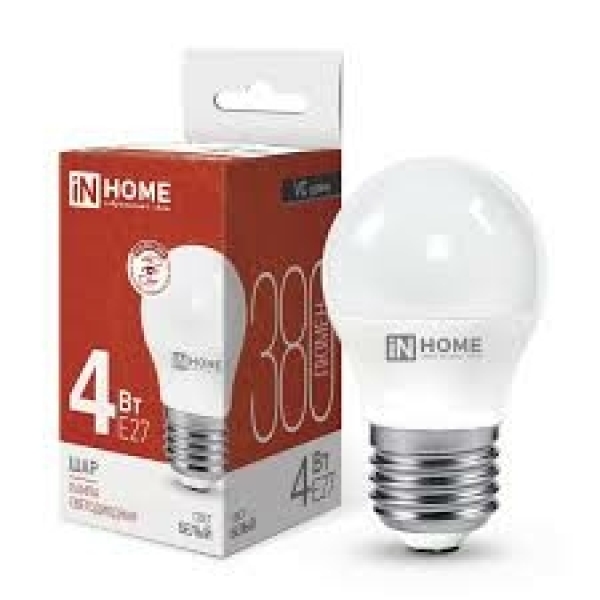 Лампа св/д Е27 LED-шар-deco 4Вт 4000К  IN HOME
