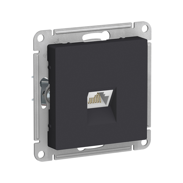Розетка СУ компьютерная 1RJ45 карбон AtlasDesign Schneider Electric мех-зм под рамку