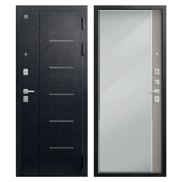 Дверь В-04 Черный муар/Кашемир грей 860*2050 L Центурион 2026