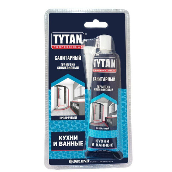 Герметик силиконовый  санитарный бесцветный 85мл Tytan Professional