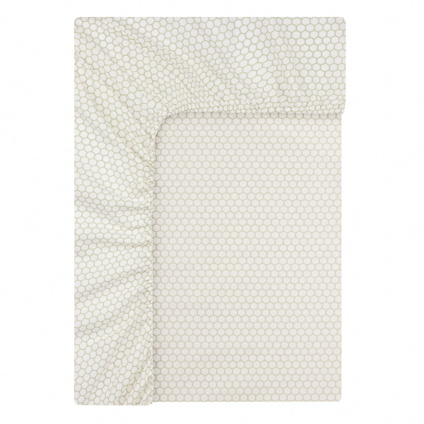 PROVANCE Эвкалипт Простыня на резинке 160х200х20см, 100% хлопок, поплин, зеленый