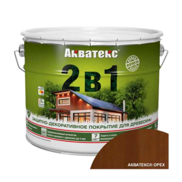 Антисептик лессирующий 9л орех Акватекс