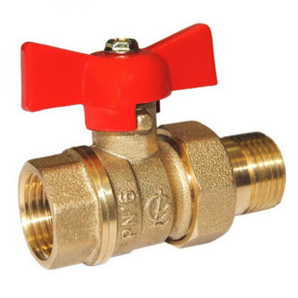 Кран шаровый с накидной гайкой 1" вр-нр 25 бар пр бабочка ГАЛЛОП Стандарт