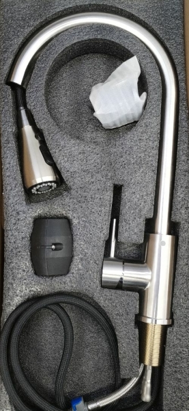 Смеситель для кухни однорычажный с выдвижной лейкой нерж.сталь 801 SANDAY