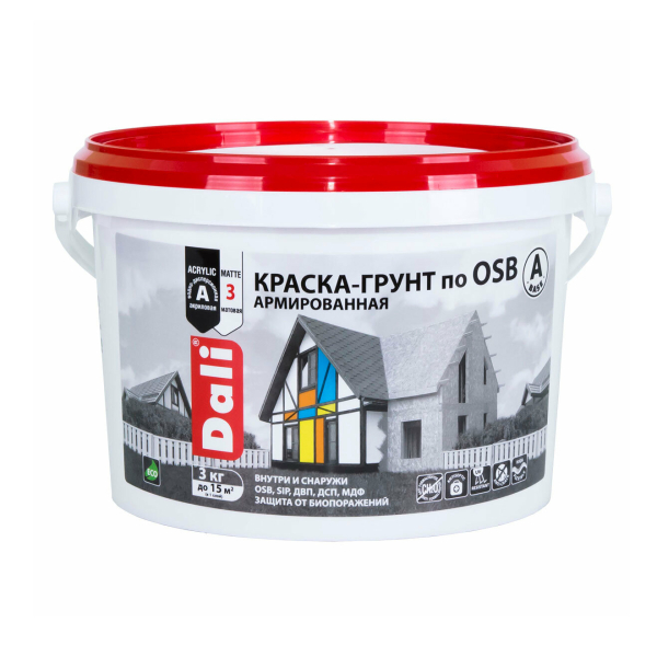 Краска-грунт для OSB 6кг армированная база С Dali