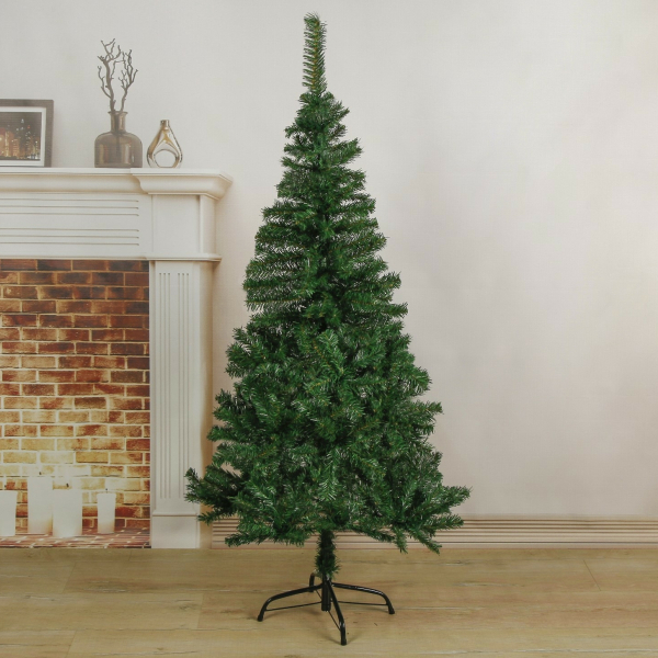 Елка простая 120 см d иголок 6 см, d нижнего яруса 40 см, 180 веток, пласт подставка