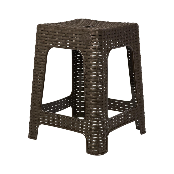 Табурет пластиковый 363*363*448мм горький шоколад Rattan InGreen