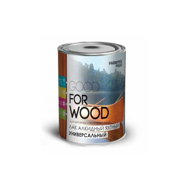 Лак яхтный  0,9кг уралкидный алкидный универсальный Farbitex Profi Good For Wood