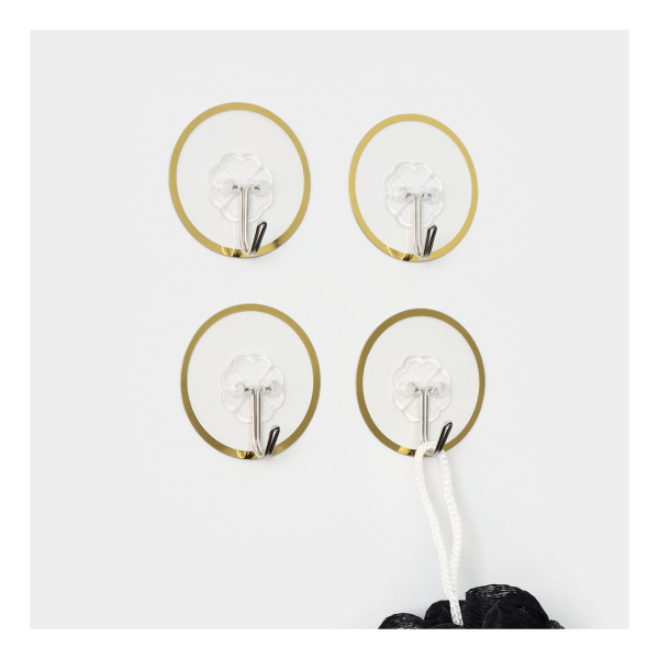 Крючки набор пластик 4 шт самоклеющиеся Gold ДОЛЯНА