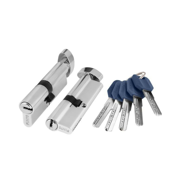 Цилиндровый механизм Z402/90 35+10+45 с вертушкой хром Punto