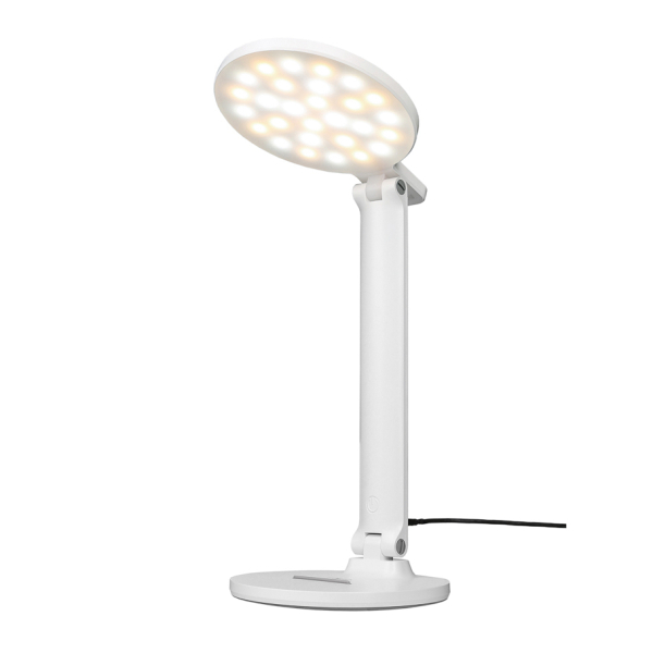 FORZA Лампа настольная складная, 28LED, питание USB, 7Вт, 500Лм, кабель 1.5м, диммер, пластик, белая