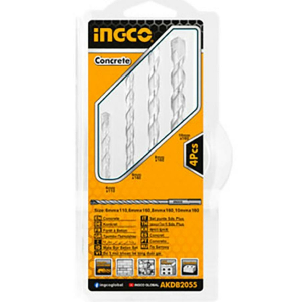 Набор буров 6-10*160мм 4шт INGCO INDUSTRIAL
