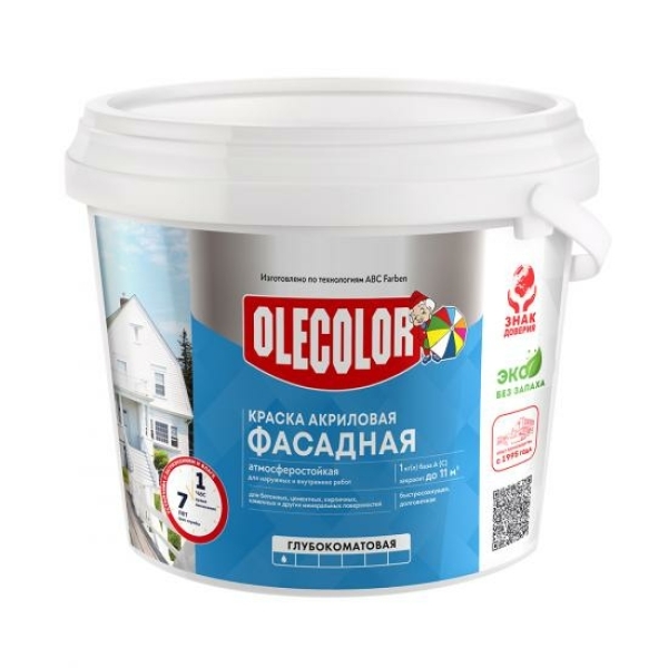 Краска ВД фасадная 3кг Olecolor