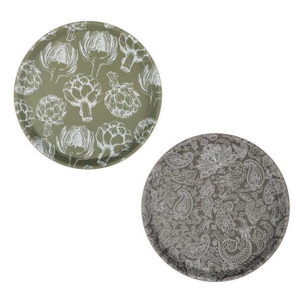 Поднос круглый с антискользящим покрытием,d27,5см, "Катания", 2 дизайна