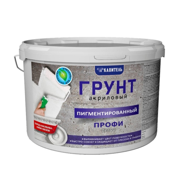 Грунтовка пигментированная 3кг акриловая Профи Капитель