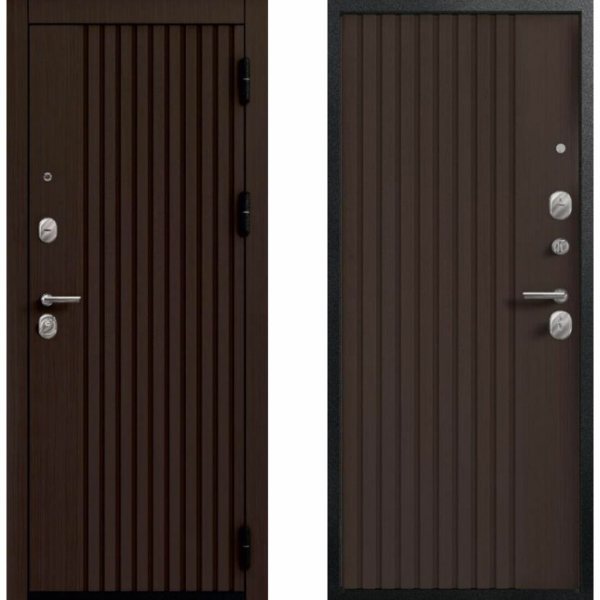 Дверь К-30 Черный муар/ Лиственница - темная  860*2050 L