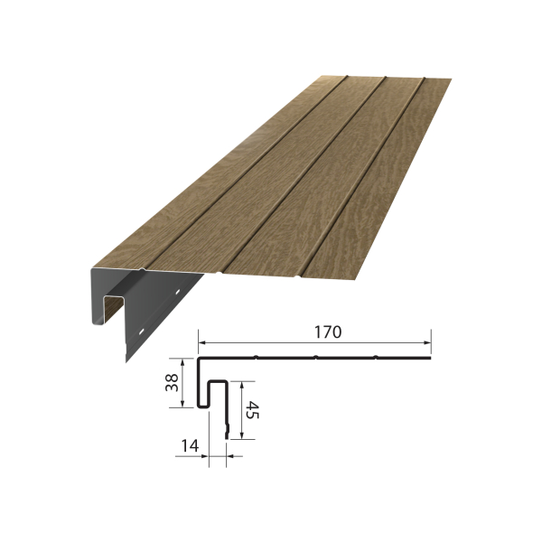 Планка карнизная ПК 38*170*3000 (светлое дерево)