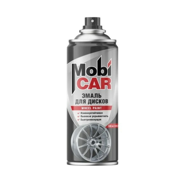 Эмаль аэрозоль для дисков серебристый 520мл Mobicar