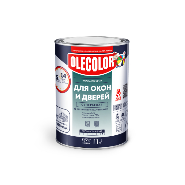Эмаль для окон и дверей 0,9л Olecolor