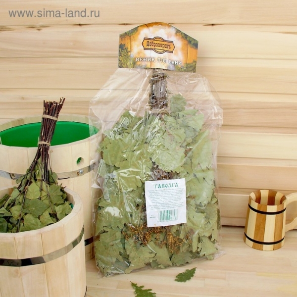 Веник для бани дуб с таволгой