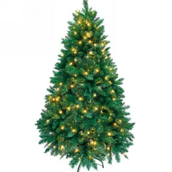 Ель светодиодная 210 см 1161 ветка 320 led металл подставка Ночные огни Серпантин