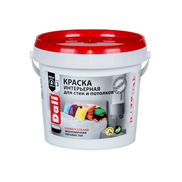 Краска ВД интерьерная 2,5кг белоснежная Dali