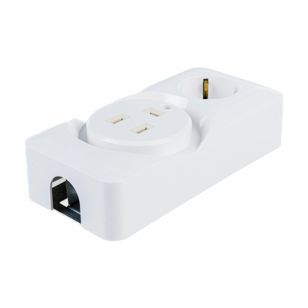 Розетка ОУ 1 мест. + для эл.плит с з/к 250В 16/32А белый BLANCA/Прима Systeme Electric