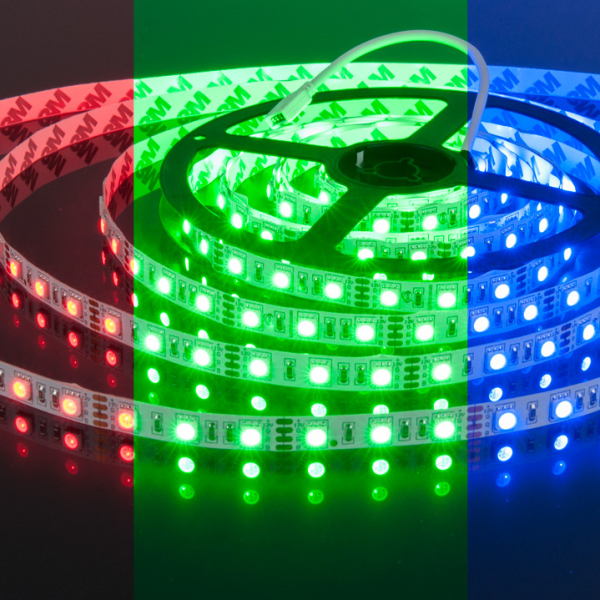 Лента св/д SMD5050 60LED/м 14,4Вт/м 12В RGB IP20 5м Jazzway