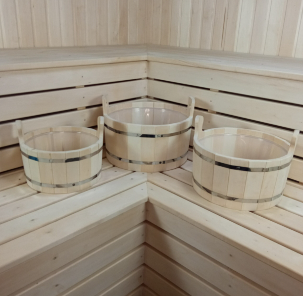Шайка банная 10л вставка пластик липа