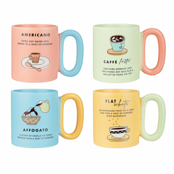 MILLIMI КофеМан Кружка, 340мл, фарфор, 4 дизайна