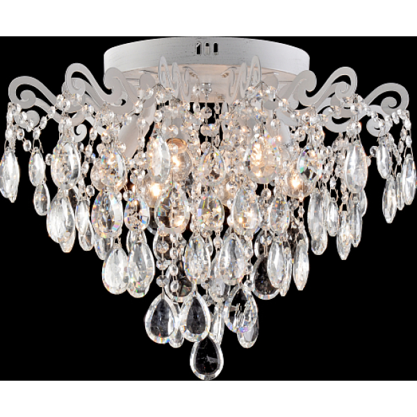 Люстра Хрусталь 6*40Вт Е14 белая патина+серебро AU31601/6-500 WH+SILVER PN  Атмосфера уюта