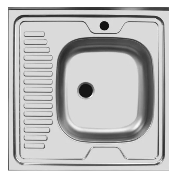 Мойка нерж.сталь накладная 0,6мм 600*600мм 16см правый выпуск VLADIKS