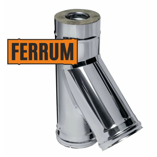 Сэндвич-тройник дымохода 135° Ø150/210мм 0,5мм AISI 430 FERRUM