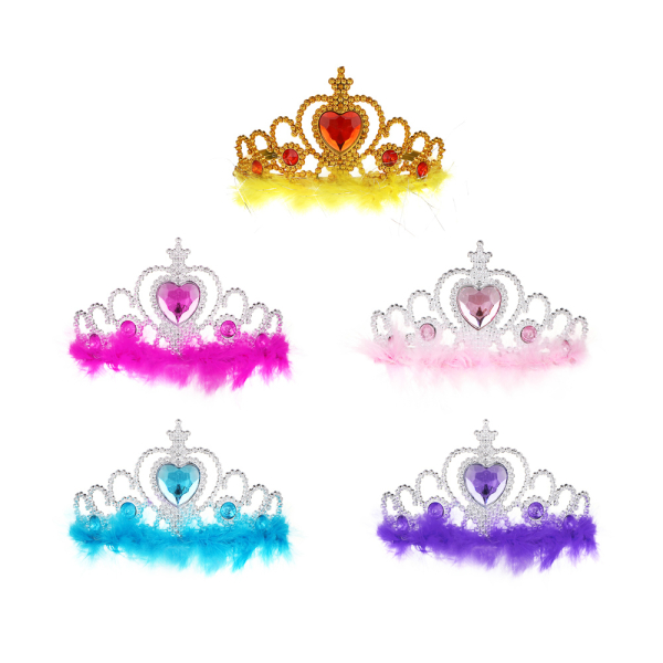 СНОУ БУМ Корона "Шарм" с пухом, полипропилен, полиэстер, диаметр 12 см, 5 дизайнов