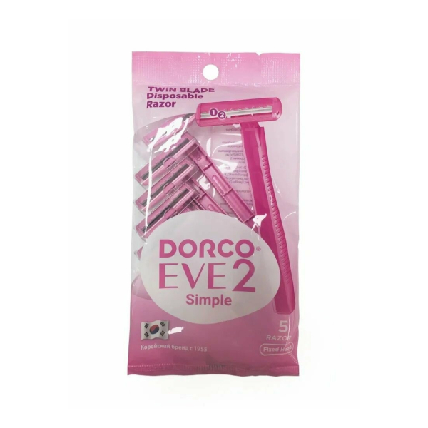 Станок для бритья DORCO наб. 5шт Женск. однор.2 лезв. EVE2SIMPLE TD708РК