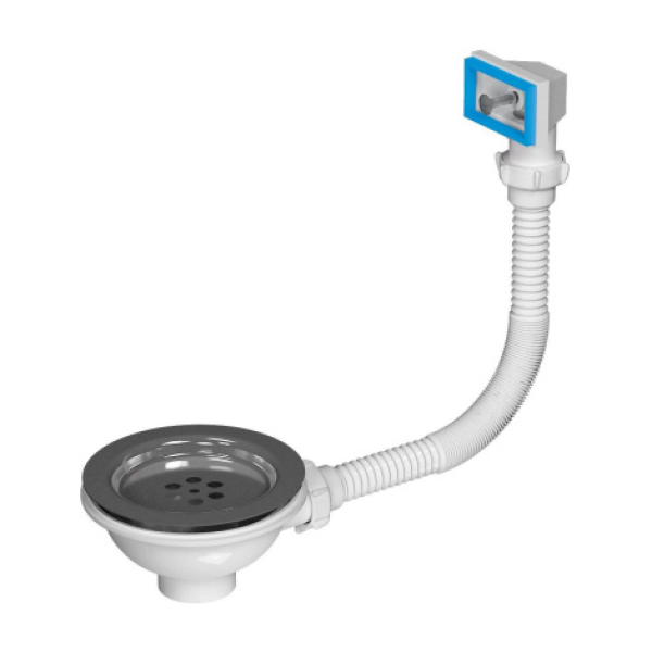 Выпуск для мойки 3-1/2" нерж.сетка прямоугольный перелив AQNV312P AQUATTRO