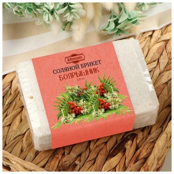 Соляной брикет Боярышник с алтайскими травами 1350гр ДОБРОПАРОВЪ