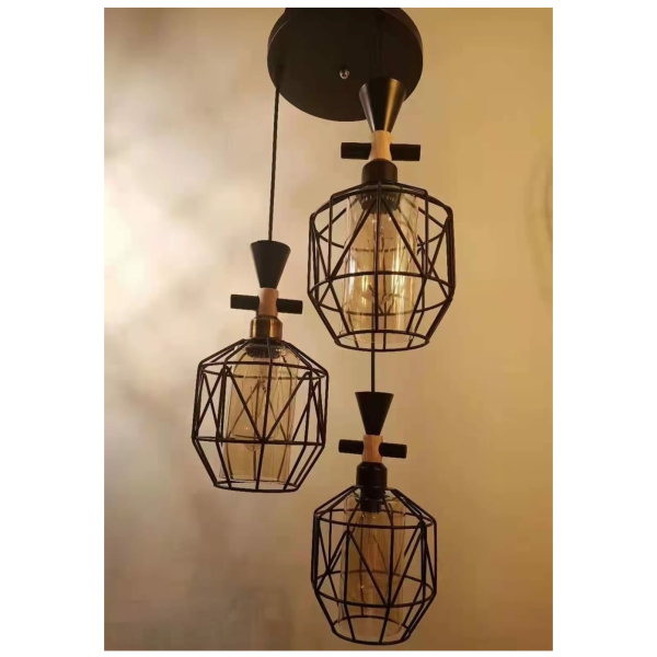 Люстра подвесная 3*60Вт Е27 черный AU41504/3 BK Атмосфера Уюта