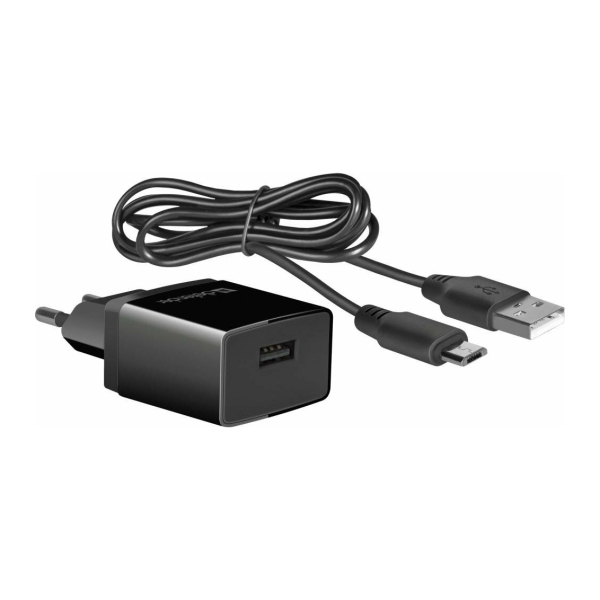 Кабель для зарядки блок питание СЗУ 1xUSB 110-220V, 10W/2A ПРОМО черный  ERGOLUX
