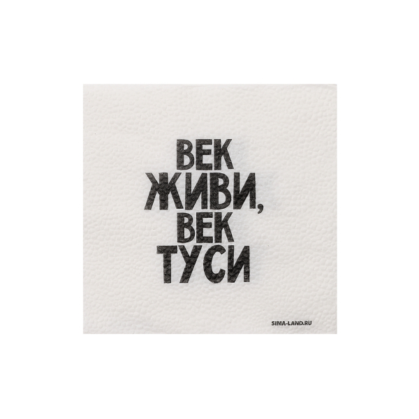 Салфетки бумажные однослойные "Век живи, век туси" 24х24 см, набор 20 шт. 10651105