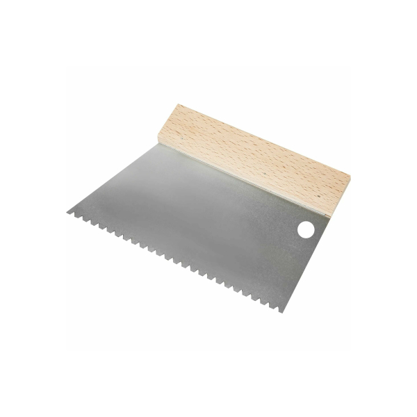 Шпатель 180мм зубчатый 3.4*3.6мм B3 нержавеющая сталь деревянная ручка Dominus