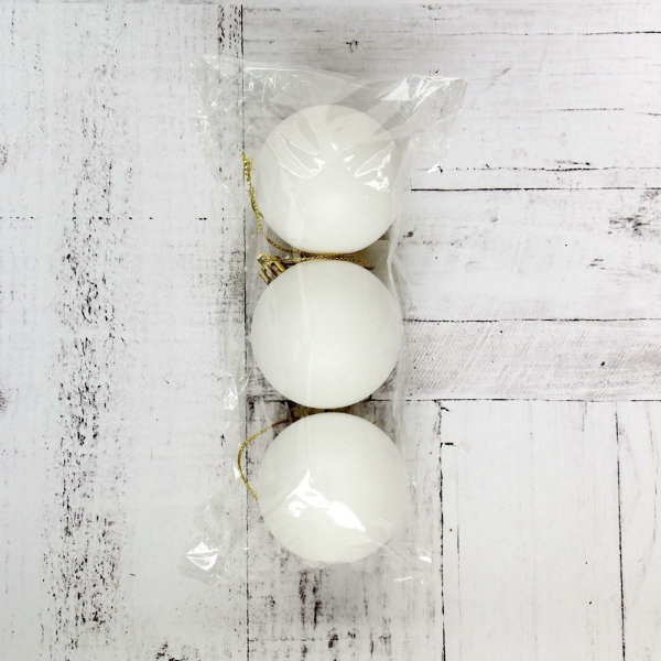 Набор шаров d-5,5см 3шт белый Матовый