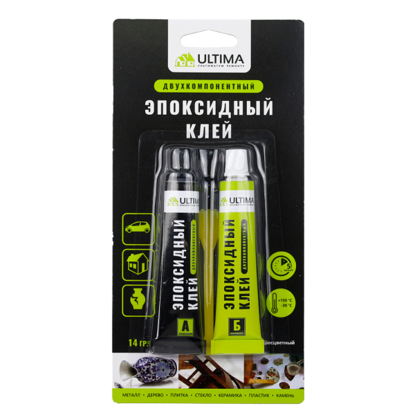 Клей эпоксидный черный 7+7гр ULTIMA Epoxy
