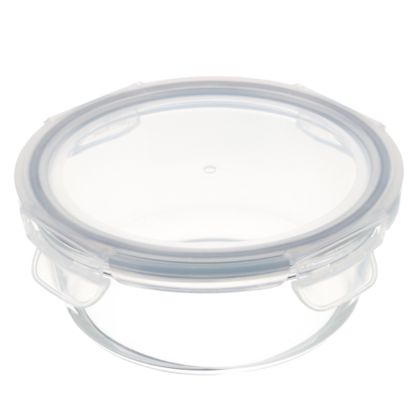 VETTA Контейнер для продуктов на защелках 600мл круглый, жаропрочное стекло