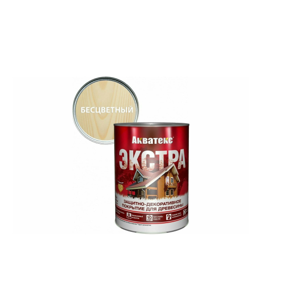 Защитное текстурное покрытие "Акватекс-Экстра" древесины Бесцветный 0,8л