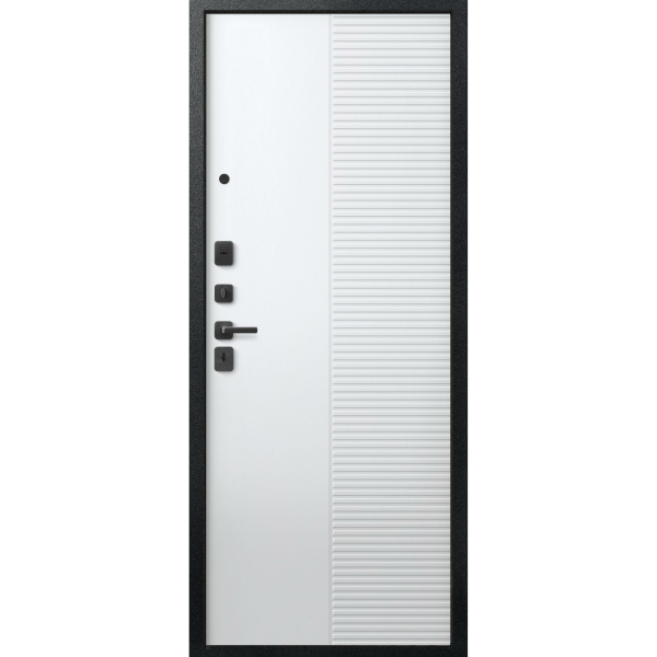 Дверь V-18 Черный муар/Кашемир графит-Кашемир белый 860*2050 L Центурион