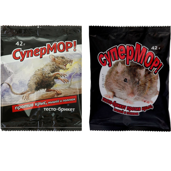 Отрава  СУПЕРМОР ТЕСТО-БРИКЕТ ВХ 42г